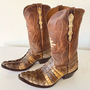 Stylish Brown and Tan Black Jack Alligator Boots
